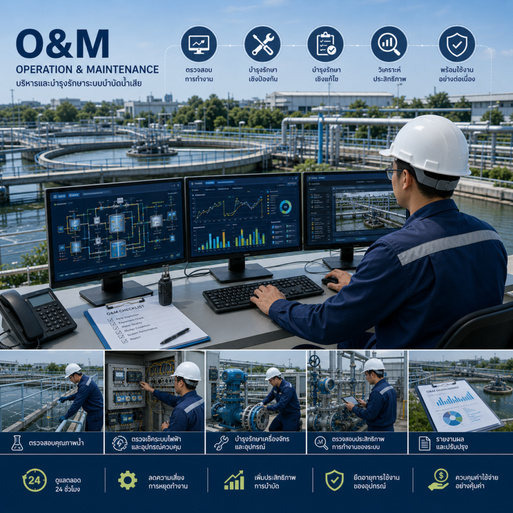บริหารและบำรุงรักษาระบบบำบัดน้ำเสีย (O&M)